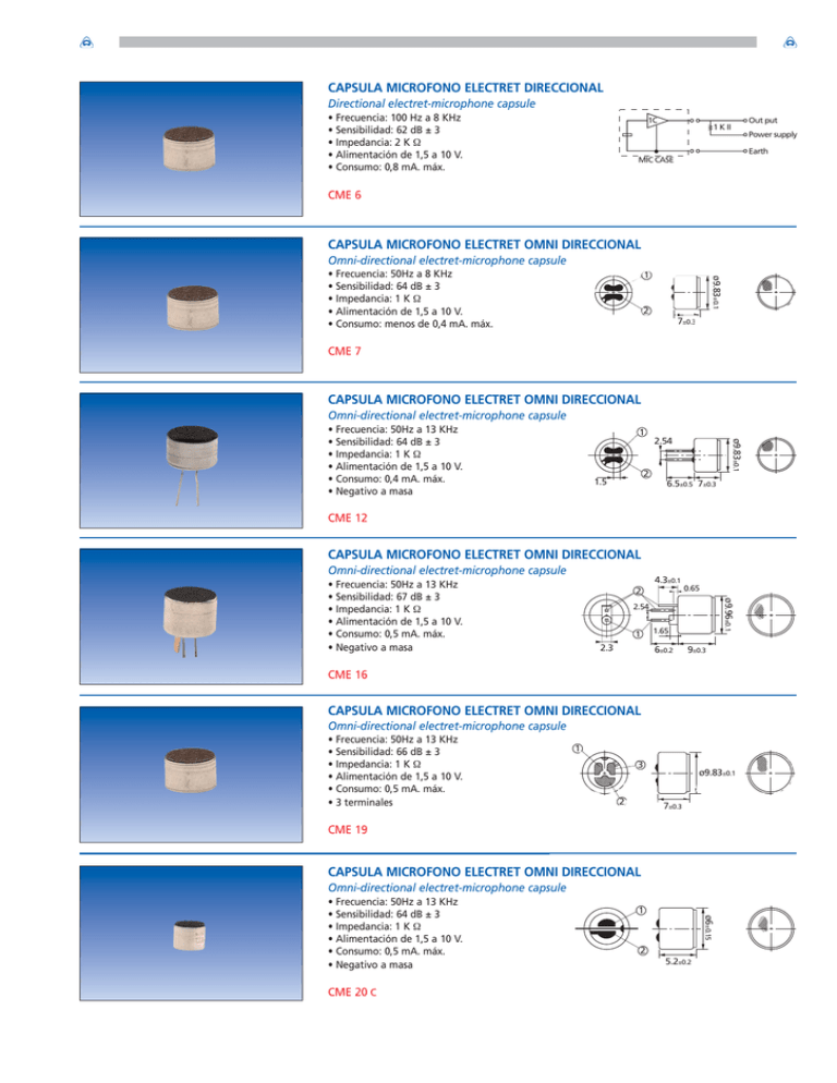 capsula microfono electret direccional capsula microfono