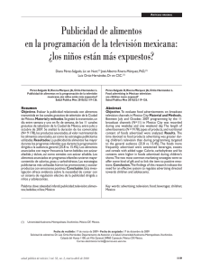 Publicidad de alimentos en la programación de la televisión