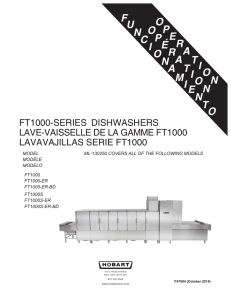 ft1000-series dishwashers lave-vaisselle de la gamme