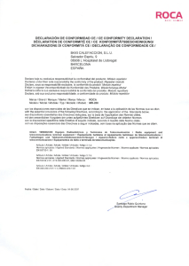 Page 1 ROCA DECLARACIÓN DE coNFORMIDAD cEl CE