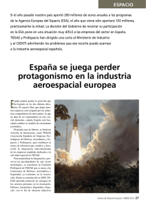 España se juega perder protagonismo en la industria aeroespacial