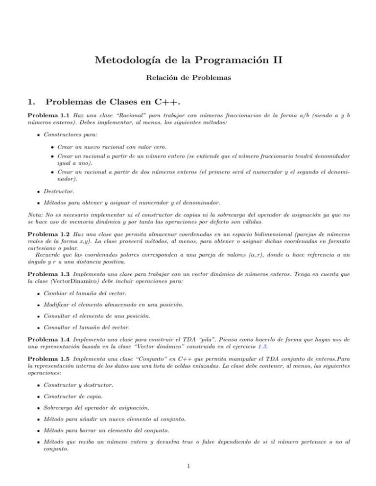 Metodolog´ıa De La Programación II