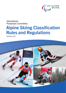 Alpine Skiing Classification Rules and Regulations