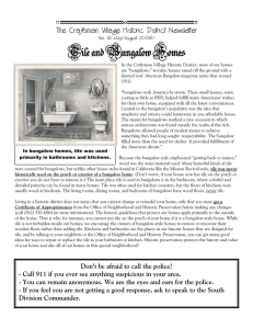 The Craftsman Village Historic District Newsletter