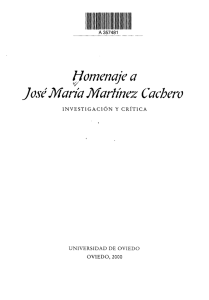 Homenaje a José María Martínez Cachero