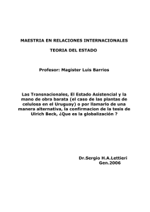Magister Luis Barrios Las Transnacionales, El Estado Asistenc