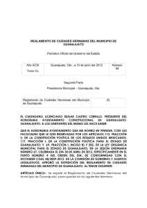 Reglamento de Ciudades Hermanas del Municipio de Guanajuato