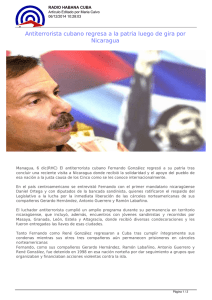 Antiterrorista cubano regresa a la patria luego de gira por Nicaragua