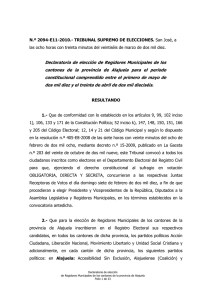 Alajuela - Tribunal Supremo de Elecciones