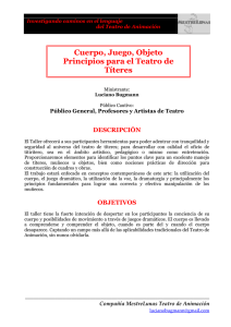 Cuerpo, Juego, Objeto Principios para el Teatro de Títeres