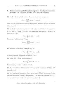 6. Consecuencias de la fórmula integral de Cauchy: teoremas de