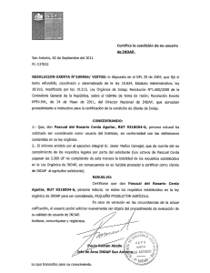 Certiﬁca la condici&oacute;n de no usuario