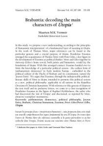 Brabantia: decoding the main characters of Utopia 1