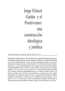 Jorge Eliécer Gaitán y el Positivismo: una construcción ideológica y