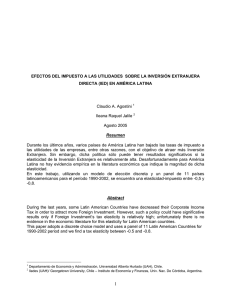 Efectos del Impuesto a las Utilidades sobre la Inversión Extranjera