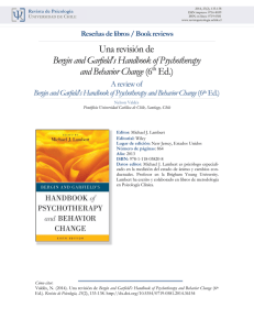 Una revisión de Bergin and Garfield`s Handbook of Psychotherapy