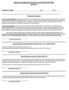 Page 1 WESCLIN ELEMENTARY SCHOOLS AUTHORIZATION