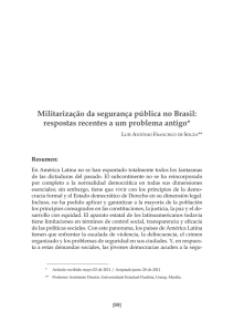 Militarização da segurança pública no Brasil