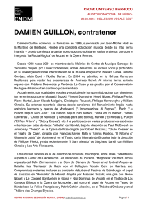 Biografía Damien Guillon - Centro Nacional de Difusión Musical
