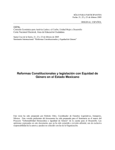 Reformas Constitucionales y legislación con Equidad de