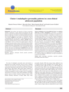 Cluster A maladaptive personality patterns in a non