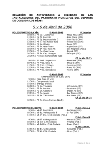5 y 6 de Abril de 2008 - Patronato de Deportes de Coslada