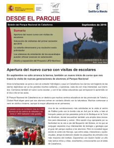 Boletín Informativo del Parque Nacional de Cabañeros. Septiembre