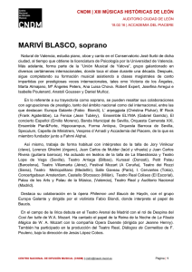 Biografía Mariví Blasco - Centro Nacional de Difusión Musical