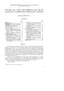 estudio del area metamorfica del nw de salamanca. (cordillera