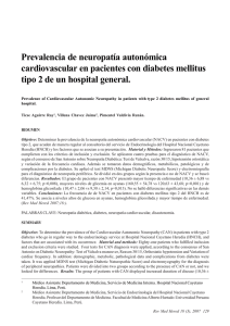 Prevalencia de neuropatía autonómica cardiovascular en pacientes