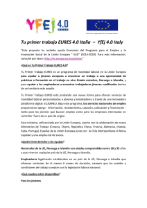 Tu primer trabajo EURES 4.0 Italia – YfEj 4.0 Italy