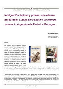 Inmigración italiana y prensa: una alianza perdurable. L