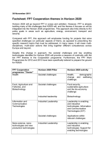 Fact sheet FP7 Cooperation themes in Horizon 2020