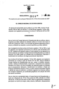 Resolución Consejo Nacional de Estupefacientes 009/2009