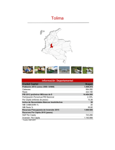 Tolima - DNP Departamento Nacional de Planeación