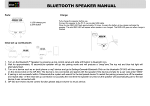bluetooth speaker manual