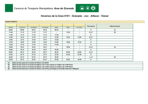 Horarios de la línea 0101 - Granada - Jun - Alfacar