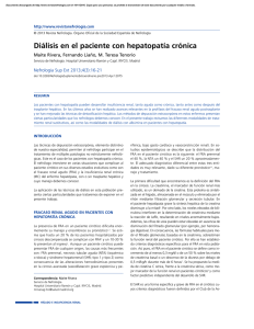 Diálisis en el paciente con hepatopatía crónica