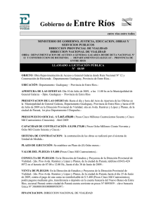 Licitación Pública Nº 08/09 - Dirección Provincial de Vialidad
