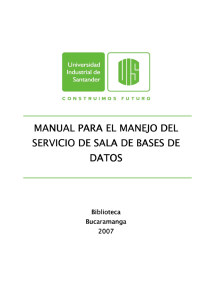 manual para el manejo del servicio de sala de bases de datos