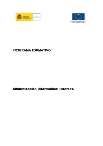 PROGRAMA FORMATIVO Alfabetización informática: Internet.
