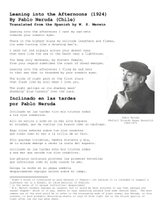 Leaning into the Afternoons (1924) By Pablo Neruda