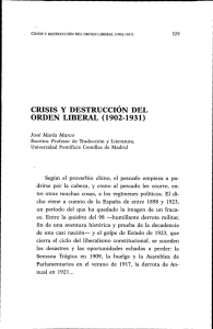 CRISIS Y DESTRUCCIÓN DEL ORDEN LIBERAL (1902