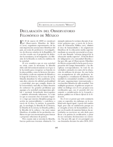 DECLARACIÓN DEL OBSERVATORIO FILOSÓFICO DE MÉXICO