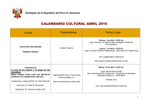 CALENDARIO CULTURAL ABRIL 2016