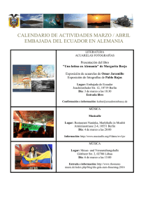 calendario de actividades marzo / abril embajada del ecuador en