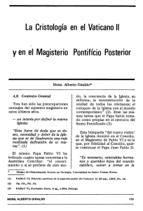 la Cristología en el Vaticano 11 y en el Magisterio Pontifício Posterior