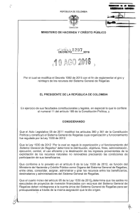 Decreto 1297 de 2016 - Presidencia de la República