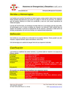 Heridas y Hemorragias Definición Clasificación