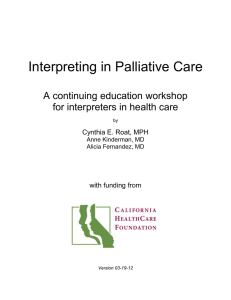 Interpreting in Palliative Care: Lessons